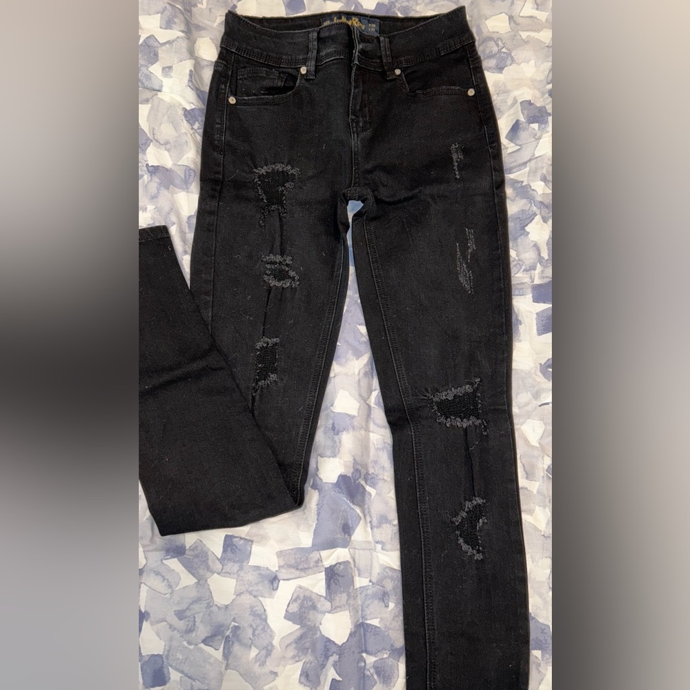 Indigo Rein Black Ripped Skinny Jeans Women Size 3
